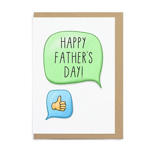 Sketchy Print Co - Funny Fathers Day Card For Dad - Happy Father's Day, Thumbs Up Reply - Banter Gift For Him