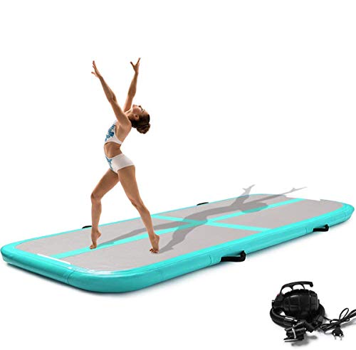 Syellowafter Gymnastics Air Track Mat, Inflatable Tumbling Mat 10/13.12/16.4/19.6ft, 4/8 inch Thickness Gym