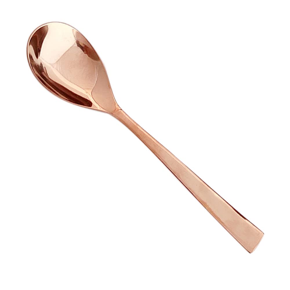 Indian Art Villa Stainless Steel Serving Spoon with Elegant Rose Gold Finish, set of 8, Perfect for serving, Length- 8 Inches