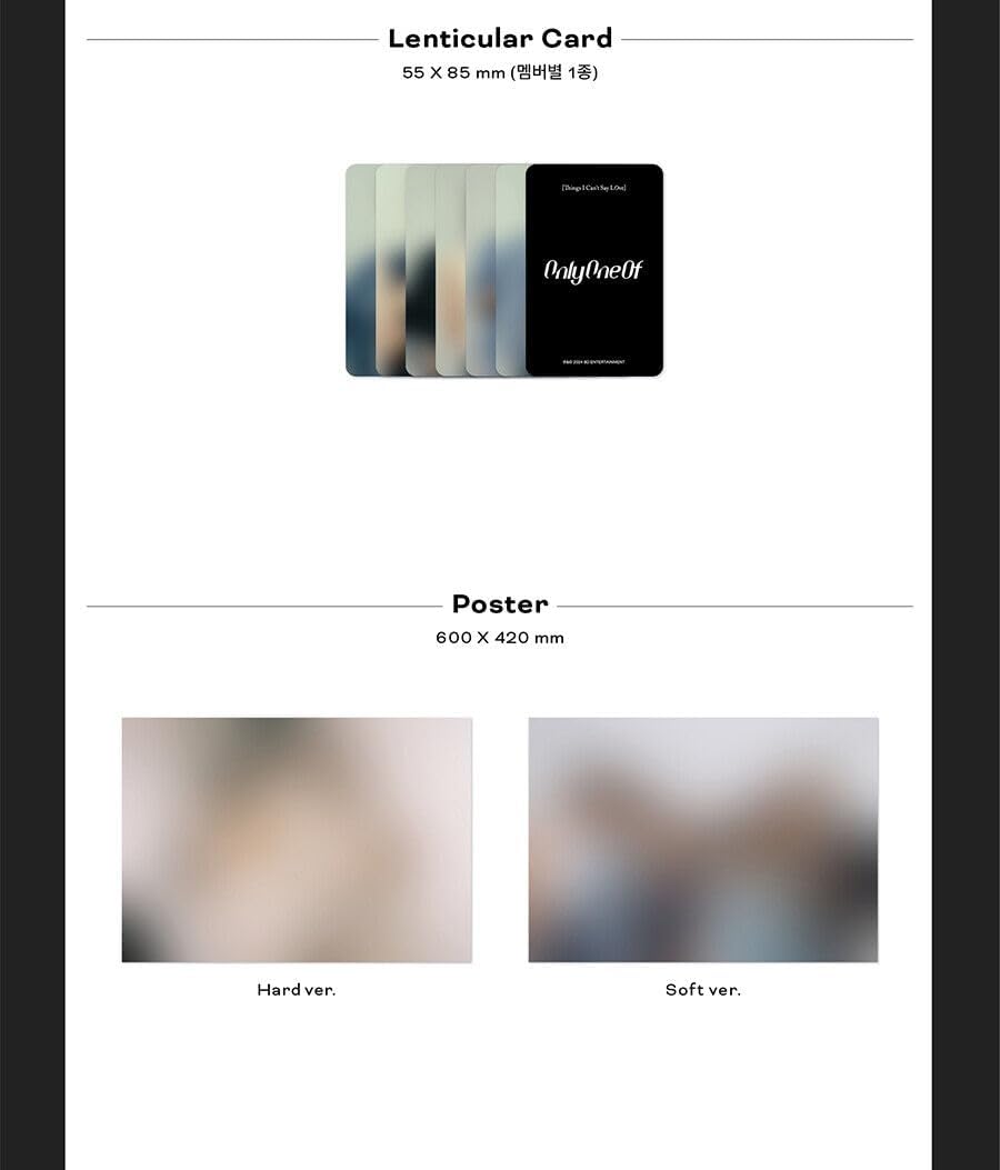 (Incl. First Press Folded Poster) ONLYONEOF [THINGS I CAN'T SAY LOVE] Album (HARD + SOFT - 2 Ver Set.) K-POP SEALED