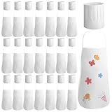 30 Set Kids Apron and Chef Hat Set Chef Art Apron Toddler Chef Hat and Apron for Cooking Painting