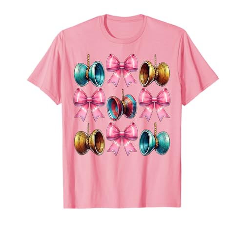 Coquette Bow Yoyo Toy Girl Día de la Madre Rosa Mamá Camiseta