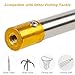 Cyfie Telescopic Fishing Gaff Flounder Gig, Stainless Steel Fishing Hunting Harpoon Pole with Spear Hook Barbed, Heavy Duty Frog Flounder Gig for Ice Fishing Saltwater Sea (9.4ft Long with 3-Prong)