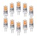 Produktbild OUGEER 10 Stück Energiesparende G4 3W LED Birne, Nicht Dimmbar Warmweiß 3000K, 300lm, AC 220-240V LED-Lampen Ersatz 30W Halogenlampe,Leuchtmittel Stiftsockell LED G4 für Kronleuchter, Deckenleuchten