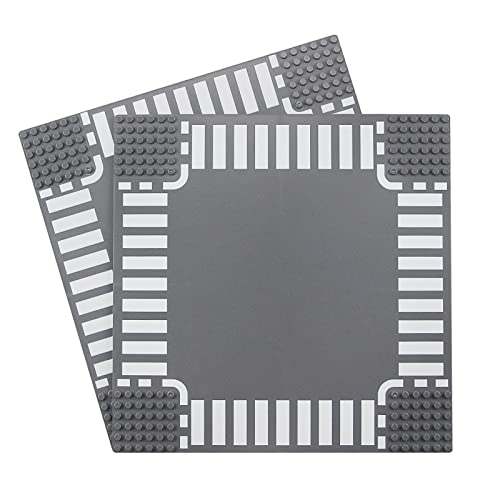 Clásico Camino - Juego de Placas Base para Carretera (25 x 25 cm), Compatible con Ladrillos de Construcción de Las Principales Marcas (2 Piezas)