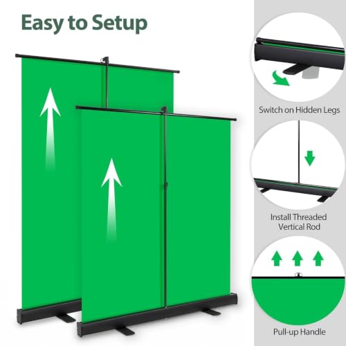 Image of EMART 58x76in Collapsible Green Screen Backdrop Portable Photo Background