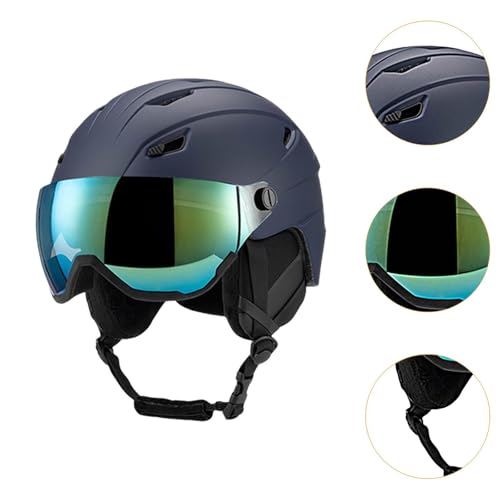 rockible Headgear for Snow Sports and Skateboarding with Ear Covers and Eyewear, Blue 51 to 54cm