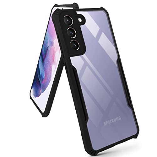 Image of Jkobi Back Cover Case for Samsung Galaxy S21+ 5G | S21 Plus 5G (Crystal Glass Back | Camera Protection | Shockproof Bumpers | Professional Black)