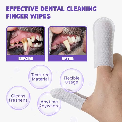 image for HICC PET Teeth Cleaning Wipes for Dogs & Cats, Remove Bad Breath by Re