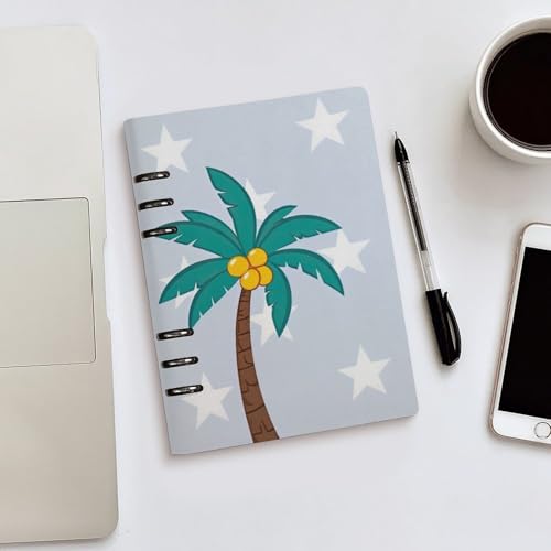 Carnet de notes A5 en cuir rechargeable au design palmier ciselé - 5