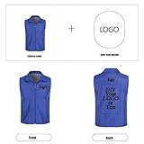 East-hai-buy Benutzerdefinierte Logo Weste Personalisierte Bild/Text Weste Sommer Ärmellose Dünne Atmungsaktive Uniform Arbeitskleidung Männer Frauen Casual Jacke Mantel Color2,XL