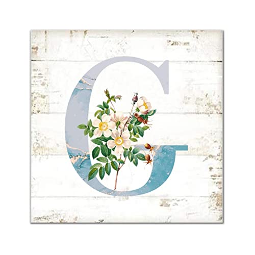 Lettre G en bois marbré chic et fleur de lys pour un salon élégant