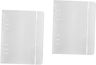 VILLCASE 2 Peças Fichário Transparente Com 6 Argolas Fichário Transparente Capa Transparente Fichário De Bolso Fichário Bolsa Fichário Protetor De Fichário Pasta De Plástico Pastas De