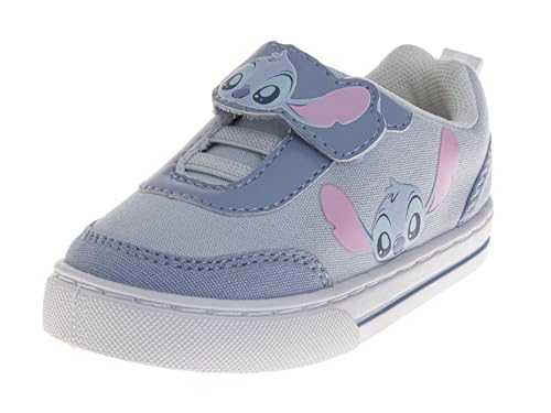Josmo Lilo & Stitch Sneakers for Girls and Boys - Stitch Shoes Laceless Strap Closure Sneaker Kids Shoe - Blue (Size 3 Infant)