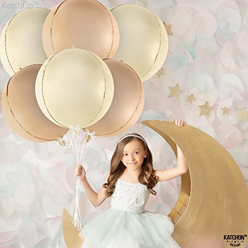Image of KatchOn, White Sand Balloons - Big 22 Inch, Pack of 6 | Cream Balloons, Beige Balloon for Boho Birthday Party, Beige Party Decorations | Bridal Shower Decorations, Wedding, Baby Shower Decor