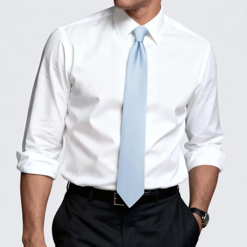 Image of Hi-Tie Men's Extra Long Solid Satin Tie Set 63 Inch /70 Inch Formal Necktie