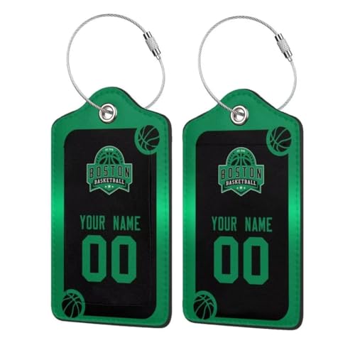 Generic Boston Custom Personalized Leather Luggage Tag,Boston Tags That Can Be Attached To A Variety Of Bags, Use The Luggage Tags To Find Your Luggage Quickly.Classic Gifts Of Sports Fans! cover
