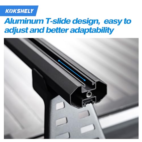 Image of Adjustable 65.4 inchTruck Bed Rack Cross Bars（2-Pack） for Mid-Size Trucks with Soft Roll-Up, Hard Rolling,Tri-Fold, Retract Hard Tonneau Covers|Aluminum Cross Bars|Compatible with Kayak Racks, Bike Racks