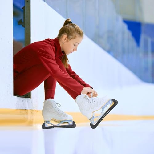 XCRPRT 1 Paar Kufenschoner Schlittschuhe +1 Paar Verstellbare Schlittschuh, Staubschutzhülle, Schlittschuhschoner, Harter Schlittschuhschutz, Eishockey elastische Kufenstrümpfe für Damen Herren