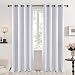 Deconovo Solid Color Blackout Curtains Room Darkening Curtains Grommet Curtains Insulated Curtains for Dining Room 52W x 95L Inch Grayish White 2 Drapes
