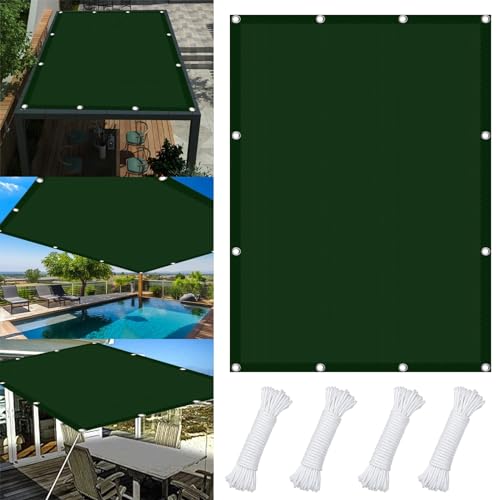 ACHBGTMQ Velas de Sombra rectangulares Impermeables de 2,5 x 3 m (8,2 x 9,84 pies), Pantalla de privacidad Rectangular Resistente al Agua para jardín con Cuerda Gratis para Exteriores, jardín, Patio,
