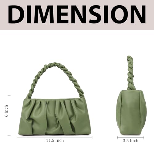 Image of GreenTextured Structured Handheld Bag ll Women's Western Casual Solid Zip Handheld Bag | Ideal for Office, College & Everyday Use Tote Bags for Women Soft Leather Clutch Purses for Women.
