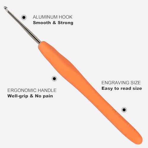 Image of YOJOB 2-Pack Small Size 1.5mm, 1.75mm Crochet Hooks, Ergonomic Crochet Hook | Super Smooth Knitting Needles with Soft Rubber for Beginner and Advanced (1.5mm, 1.75mm)