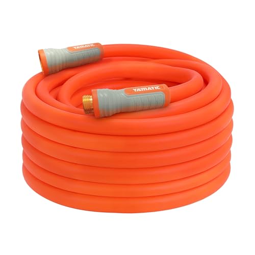 YAMATIC Heavy Duty Garden Hose 5/8 in x 60 ft with Swivel Fitting, Super Flexible Water Hose, All-weather, Lightweight, Burst 600 PSI