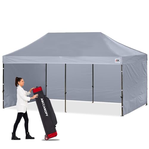 Image of ABCCANOPY Heavy Duty Easy Pop up Canopy Tent with Sidewalls 10x20, Gray