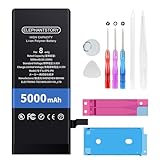 Haute Capacité -- pour iphone 8 batterie a une capacité de 5000 mAh, ce qui signifie que vous n'aurez pas besoin de recharger votre téléphone aussi souvent au cours de la journée. N'oubliez pas que la pleine puissance et la longévité ne sont atteintes qu'après 3 à 5 cycles complets de charge et de décharge.