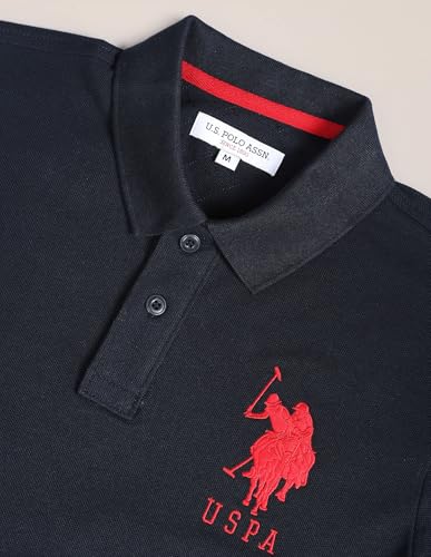 Image of U.S. Polo ASSN. Solid Slim Fit Polo T Shirts for Men - 100% Cotton, Half Sleeves Mens Tshirt