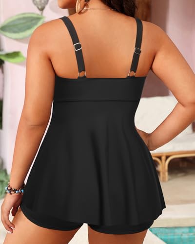Plus Size Tankini Top Only - Flowy Bathing Suits Top Plus Size Swim Top 2025 Modest Swimsuits Top3