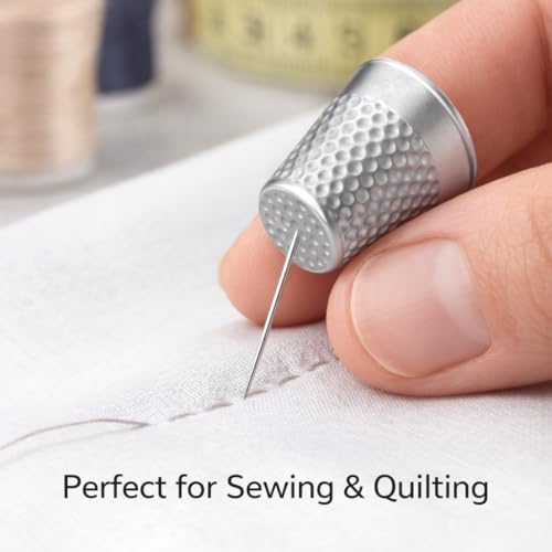 6 x Metal Sewing Thimbles by UMTMedia – Compact Small Finger Thimbles (16 mm x 19 mm) for Hand Sewing, Quilting & Embroidery – Durable Silver Thimbles - Image 5