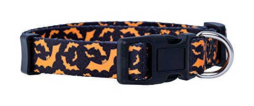 Native Pup Halloween Dog Collar (Medium, Orange Bats) #TOP12