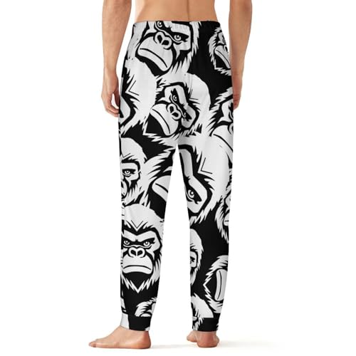 Gorilla Face Men's Pajama Pants Soft Sleep Pjs Bottoms Sleep Pant Lightweight Lounge Pants3