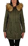 Damenparka mit Kapuze aus Webfell. Außenmaterial: 100%Cotton Innenmaterial: 100%Polyester Futter: 100% Polyester