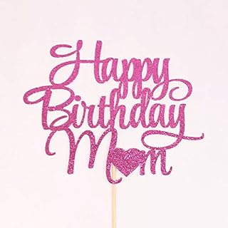 Atelier Elegance Happy Birthday Mom Cake Topper, Mother's Birthday Cake Topper, Best Mom Ever
