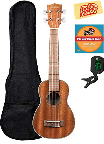 Kala KA-15S Satin Mahogany Soprano Ukulele Bundle with Gig Bag, Tuner, Strap, Fender Play, Austin Bazaar Instructional… - Les Beatles, Paul McCartney, John Lennon, RIngo Starr, George Harrison Kala KA-15S Satin Mahogany Soprano Ukulele Bundle with Gig Bag, Tuner, Strap, Fender Play, Austin Bazaar Instructional…