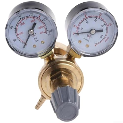 Argon Pressure Regulator W21.8, All-Copper Gas Pressure Reducer Gauge Internal Thread For MIG TIG Welding Flow Control Valve