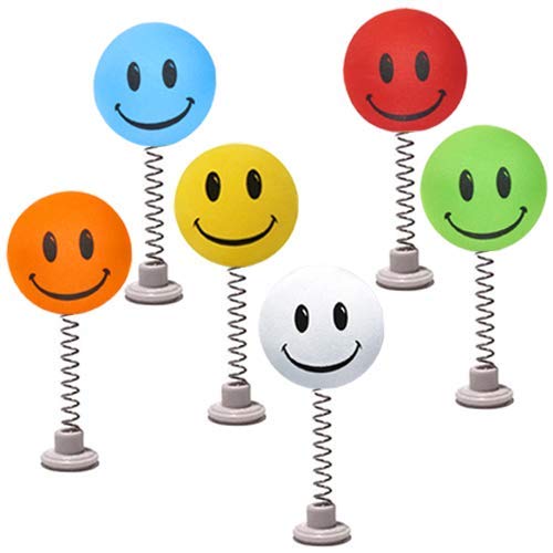 HappyBalls Happy Smiley Face Car Antenna Balls/Mirror Danglers/Auto Dashboard Buddies (Pack of 6) (Assorted Colors) - Thumbnail 3