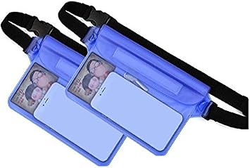 Waterproof Pouch Dry Bag Case/Sport Waterproof Case,Snowproof Pouch,for iPhone 6S Plus,Samsung Galaxy and Accessories (Blue-2Pack)