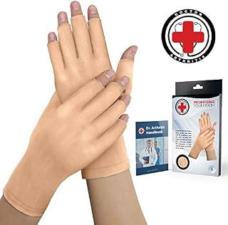 Doctor Developed Nude Arthritis Gloves/Skin Gloves and Doctor Written Handbook - Soft