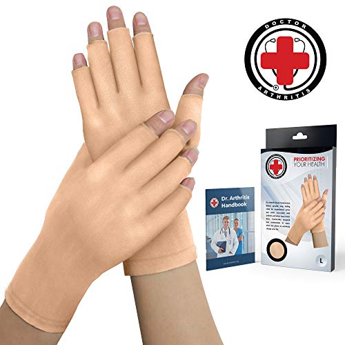 Doctor Developed Nude Arthritis Gloves/Skin Gloves and Doctor Written Handbook - Soft