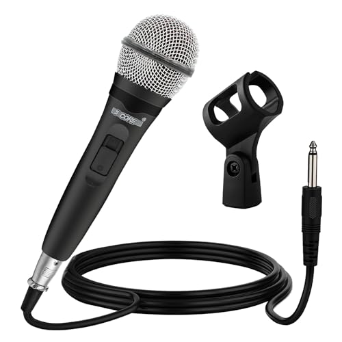 5 CORE Microphone Dynamic Vocal Handheld Mic Cardioid Unidirectional Microfono w On Off Switch + XLR Audio Cable for Singing PM 600