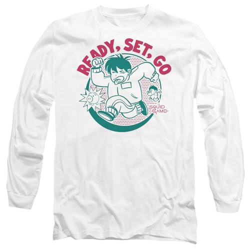 T-shirt Squid Game Season Three Ready Set Go blanc vêtement de série mixte manches longues