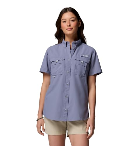Columbia Womens PFG Bahama II Short Sleeve Fishing Shirt New Moon XX-Large