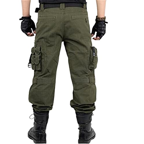 Salopette pantalon cargo homme vert armée de combat militaire droit à multiples poches