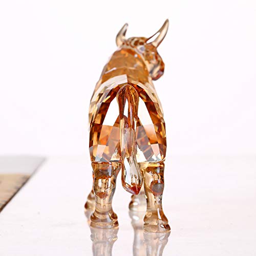 Dojoz Crystal Bull Cow Ox Cattle New Year Gifts Home Decorations Figurines Collectibles Animal (Gold) #TOP5