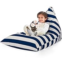 Nobildonna Stuffed Animal Storage Bean Bag Chair Cover Only for Kids and Adults, Extra Large Beanbag Without Filling Plush Toys Holder and Organizer- Premium Canvas 250L