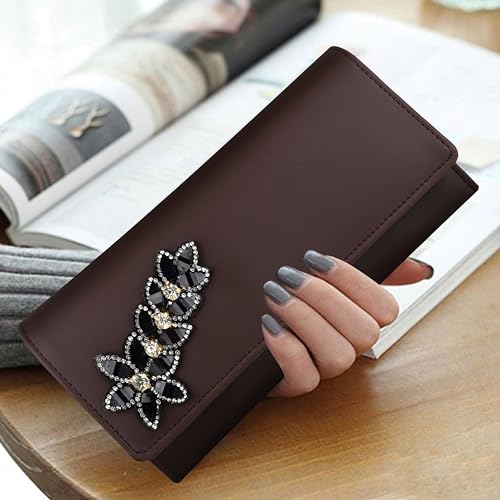 Image of Women's and Girls Hand Clutch Mobile Hand Purse Wallet 4 Card Slot